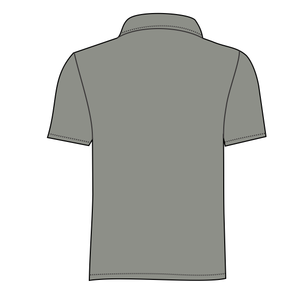 Port Authority Silk Touch Polo with Pocket, Cool Grey, Back view