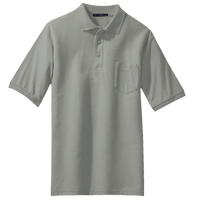 Port Authority Silk Touch Polo with Pocket, Cool Grey, Front view