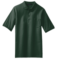 Port Authority Silk Touch Polo with Pocket, Dark Green, Front view