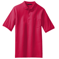 Port Authority Silk Touch Polo with Pocket, Red, Front view