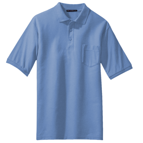 Port Authority Silk Touch Polo with Pocket, Ultramarine Blue, Front view