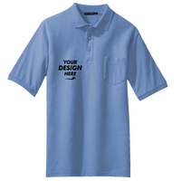 Port Authority Silk Touch Polo with Pocket, Ultramarine Blue, Front view, Mockup