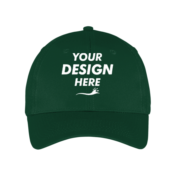 Port Authority Six Panel Twill Cap, Hunter, Front view, Mockup