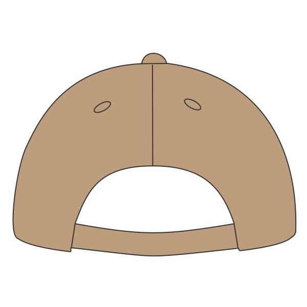 Port Authority Six Panel Twill Cap, Khaki, Back view