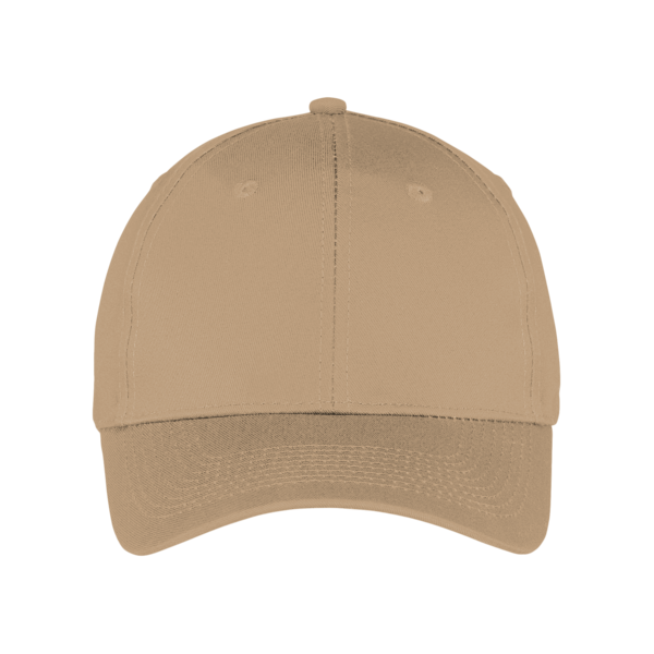 Port Authority Six Panel Twill Cap, Khaki, Front view