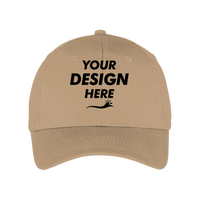 Port Authority Six Panel Twill Cap, Khaki, Front view, Mockup