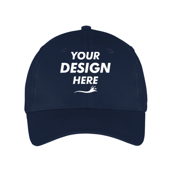 Port Authority Six Panel Twill Cap, Navy, Front view, Mockup