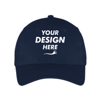 Port Authority Six Panel Twill Cap, Navy, Front view, Mockup