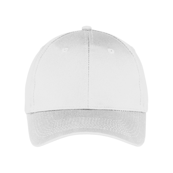 Port Authority Six Panel Twill Cap, White, Front view