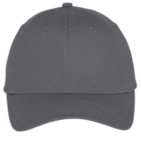 Port Authority Six Panel Unstructured Twill Cap, Charcoal, Front view