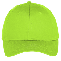 Port Authority Six Panel Unstructured Twill Cap, Lime, Front view