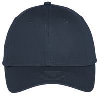 Port Authority Six Panel Unstructured Twill Cap, Navy, Front view