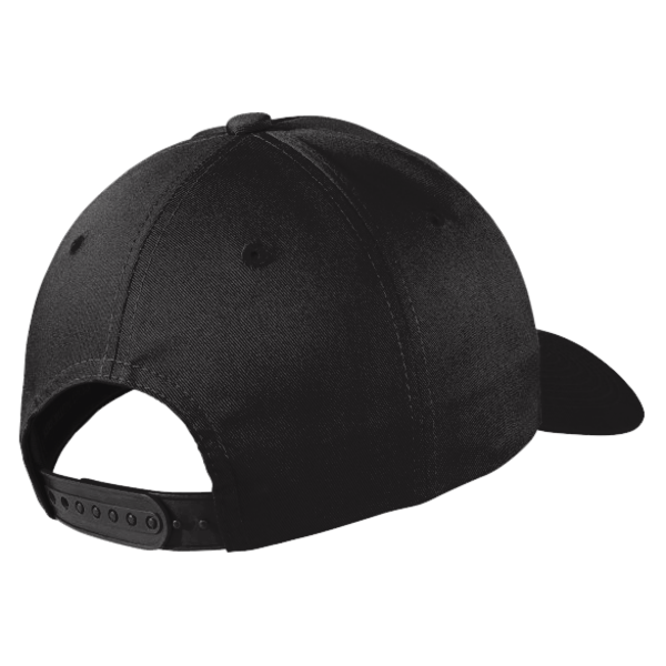 Port Authority Snapback Fine Twill Cap, Black, Back view