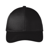 Port Authority Snapback Fine Twill Cap, Black, Front view