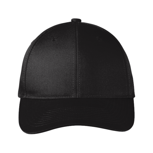 Port Authority Snapback Fine Twill Cap, Black, Front view