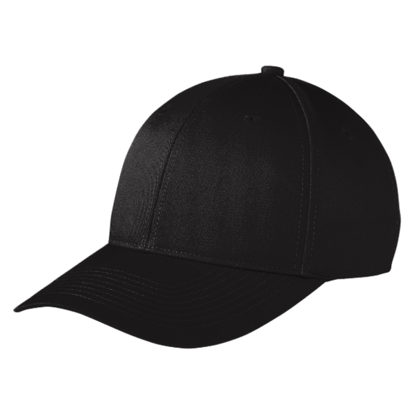 Port Authority Snapback Fine Twill Cap, Black, Left Side view