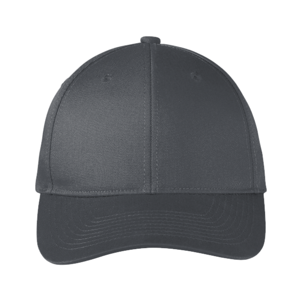 Port Authority Snapback Fine Twill Cap, Graphite, Front view