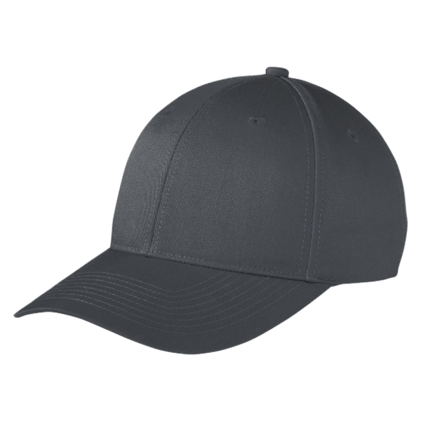 Port Authority Snapback Fine Twill Cap, Graphite, Left Side view
