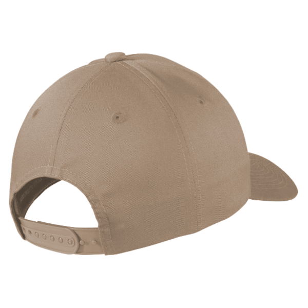 Port Authority Snapback Fine Twill Cap, Khaki, Back view