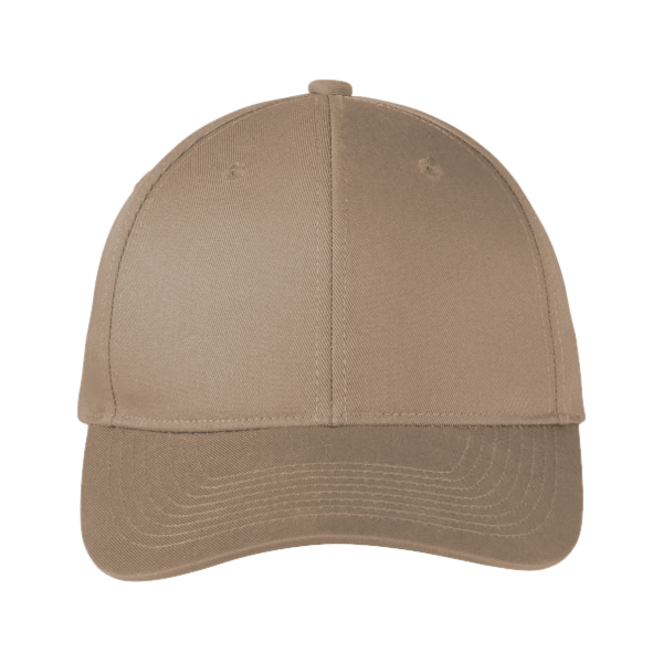 Port Authority Snapback Fine Twill Cap, Khaki, Front view