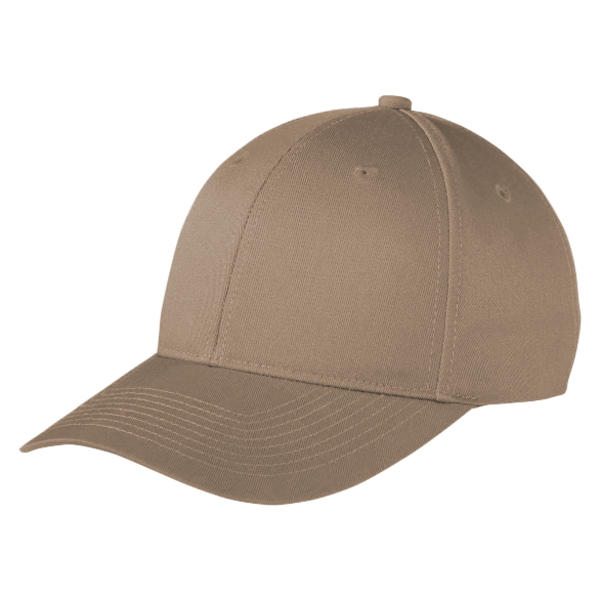 Port Authority Snapback Fine Twill Cap, Khaki, Left Side view