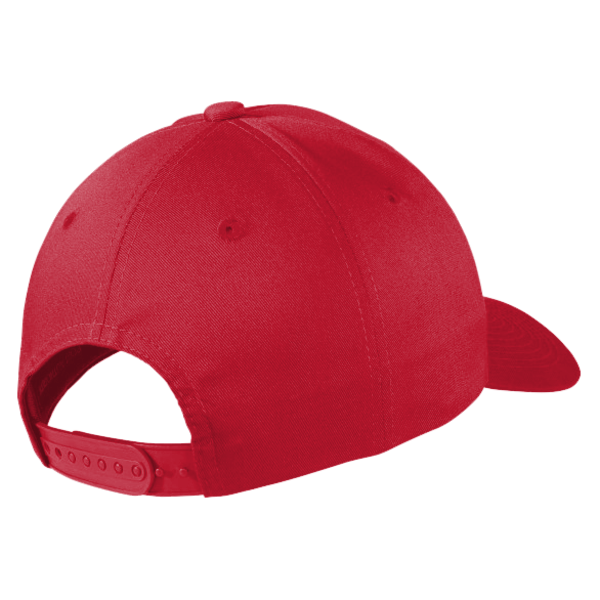 Port Authority Snapback Fine Twill Cap, Red, Back view