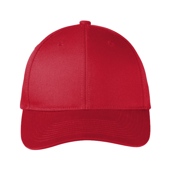 Port Authority Snapback Fine Twill Cap, Red, Front view