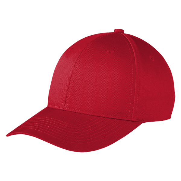 Port Authority Snapback Fine Twill Cap, Red, Left Side view