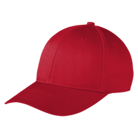 Port Authority Snapback Fine Twill Cap, Red, Left Side view