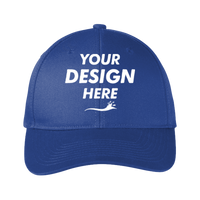 Port Authority Snapback Fine Twill Cap, Royal, Front view, Mockup