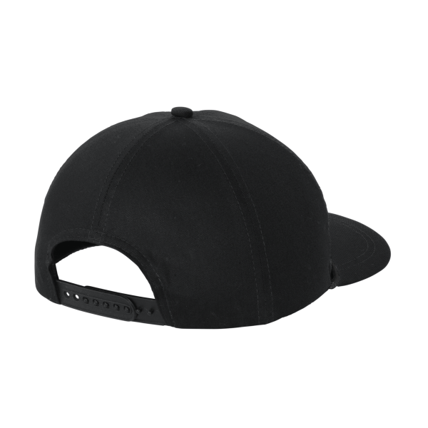 Port Authority Snapback Five Panel Rope Cap, Black / Black, Back view