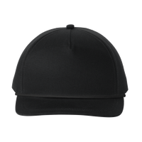 Port Authority Snapback Five Panel Rope Cap, Black / Black, Front view