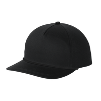 Port Authority Snapback Five Panel Rope Cap, Black / Black, Left Side view