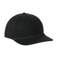 Port Authority Snapback Five Panel Rope Cap, Black / Black, Right Side view