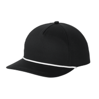 Port Authority Snapback Five Panel Rope Cap, Black / White, Left Side view
