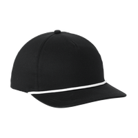 Port Authority Snapback Five Panel Rope Cap, Black / White, Right Side view