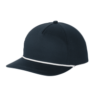 Port Authority Snapback Five Panel Rope Cap, Navy / White, Left Side view