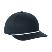 Port Authority Snapback Five Panel Rope Cap, Navy / White, Right Side view