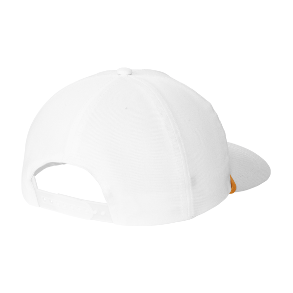 Port Authority Snapback Five Panel Rope Cap, White / Athletic Gold, Back view