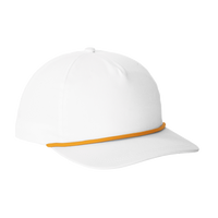Port Authority Snapback Five Panel Rope Cap, White / Athletic Gold, Right Side view