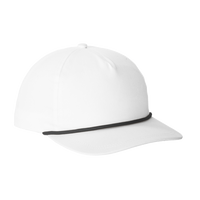 Port Authority Snapback Five Panel Rope Cap, White / Black, Right Side view
