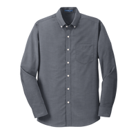 Port Authority SuperPro Oxford Shirt, Black, Front view