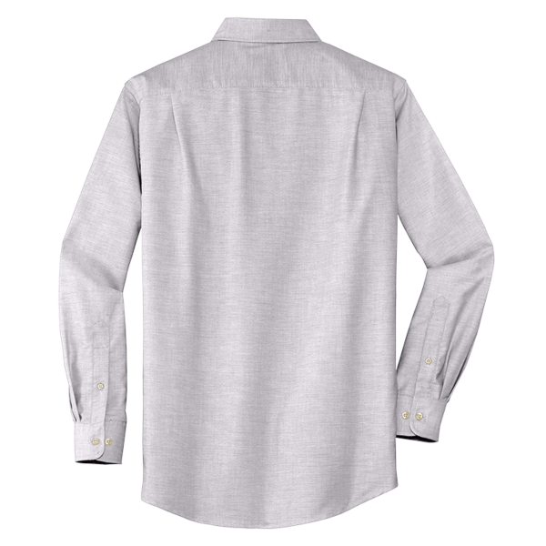 Port Authority SuperPro Oxford Shirt, Gusty Grey, Back view