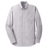 Port Authority SuperPro Oxford Shirt, Gusty Grey, Front view