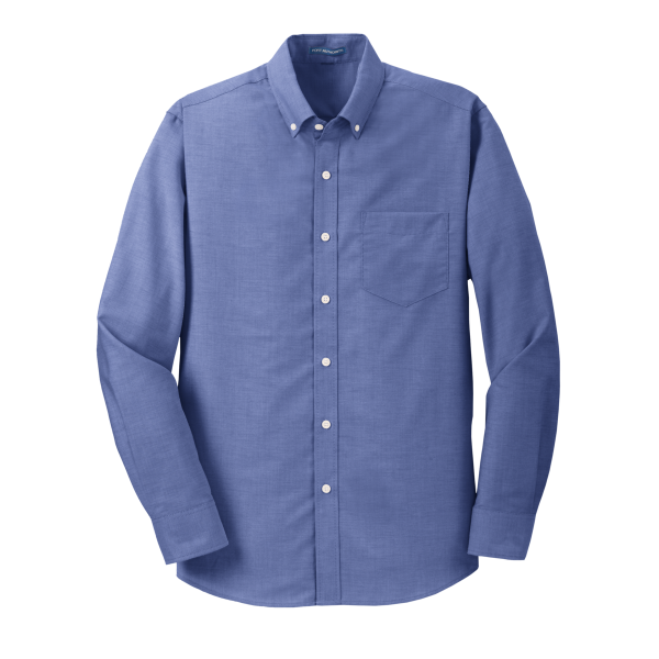 Port Authority SuperPro Oxford Shirt, Navy, Front view