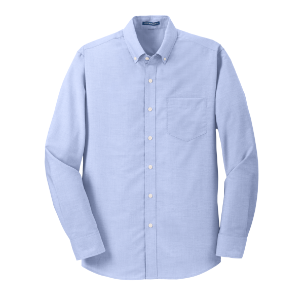Port Authority SuperPro Oxford Shirt, Oxford Blue, Front view