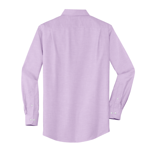 Port Authority SuperPro Oxford Shirt, Soft Purple, Back view