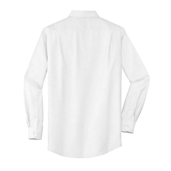 Port Authority SuperPro Oxford Shirt, White, Back view