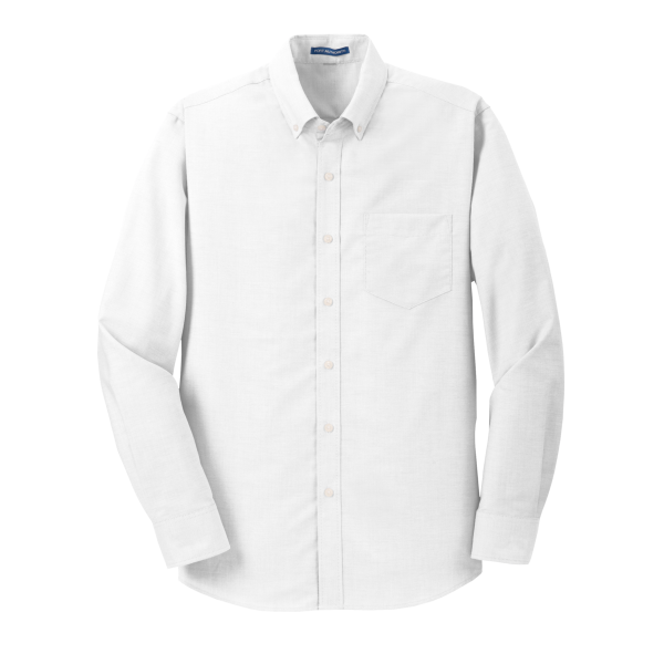 Port Authority SuperPro Oxford Shirt, White, Front view