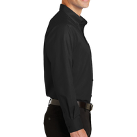Port Authority SuperPro Twill Shirt, Black, Right Sleeve view